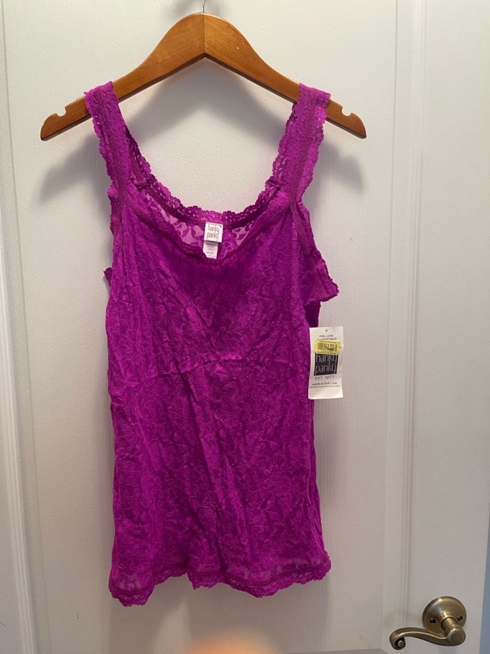Hanky Panky Bright Magenta Lace Camisole.